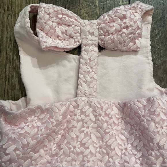 Kate Spade Girls Pink Billie Bow Embroidered Lace Dress Size 7 - Picture 4 of 7